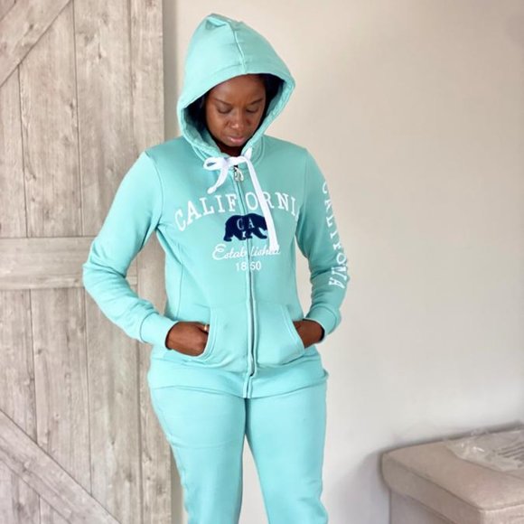 KaylaSim California Blue Zip Up Outfits for Women Sportswear TrackSuit Size M - Picture 1 of 6